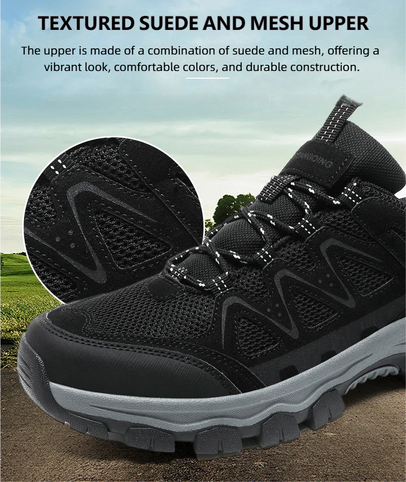 Men’s Athletic Work Shoes – Arch Support, Wide Toe Box, Breathable, Lightweight, Non-Slip, Built for Hiking & Outdoor Use
