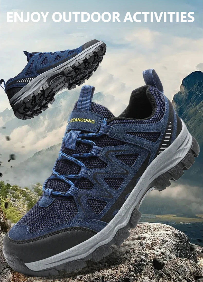 Men’s Athletic Work Shoes – Arch Support, Wide Toe Box, Breathable, Lightweight, Non-Slip, Built for Hiking & Outdoor Use